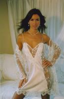 Tiffany Silk and Lace Chemise (pictured with Tiffany Lace Jacket).     Diki Lingerie by Diane Rubach