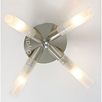 Unbranded DIIL20342 - 4 Light Satin Silver Semi Flush Light