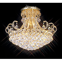 Unbranded DIIL30007 - 12 Light Crystal and Gold Plated Ceiling Light