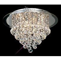 Unbranded DIIL30009 - 6 Light Crystal and Chrome Semi Flush Light