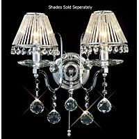 Unbranded DIIL30112 - 2 Light Crystal and Chrome Wall Light