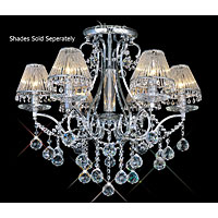 Unbranded DIIL30116 - 6 Light Crystal and Chrome Ceiling Light