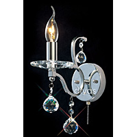Unbranded DIIL30121 - 1 Light Crystal and Chrome Wall Light
