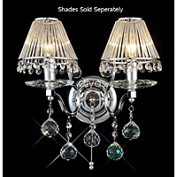 Unbranded DIIL30122 - 2 Light Crystal and Chrome Wall Light
