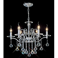Unbranded DIIL30126 - 6 Light Crystal and Chrome Chandelier