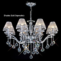 Unbranded DIIL30128 - 8 Light Crystal and Chrome Chandelier