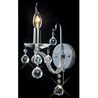 Unbranded DIIL30131 - 1 Light Crystal and Chrome Wall Light