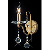 Unbranded DIIL30211 - 1 Light Crystal and Gold Plated Wall Light
