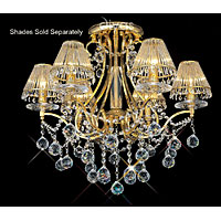 Unbranded DIIL30216 - 6 Light Crystal and Gold Plated Ceiling Light