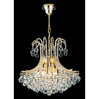 Unbranded DIIL30217 - 6 Light Crystal and Gold Plated Chandelier