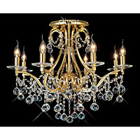 Unbranded DIIL30218 - 8 Light Crystal and Gold Plated Ceiling Light