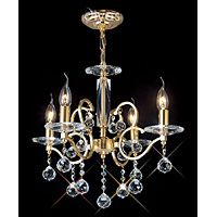 Unbranded DIIL30224 - 4 Light Crystal and Gold Plated Chandelier