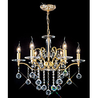Unbranded DIIL30226 - 6 Light Crystal and Gold Plated Chandelier