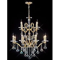 Unbranded DIIL302284 - 12 Light Crystal and Gold Plated Chandelier
