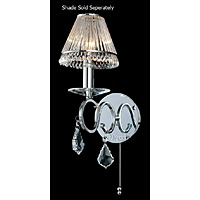 Unbranded DIIL30311 - 1 Light Crystal and Chrome Wall Light