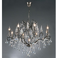 Unbranded DIIL30918 - 9 Light Crystal and Black Chandelier