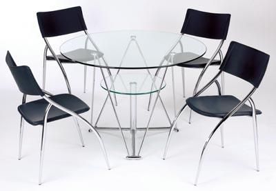 Unbranded DINING TABLE WITH TEMPERED GLASS AND 4 CHAIRS