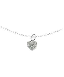 Unbranded Dinky Ice Sterling Silver Cubic Zirconia Heart Pendant