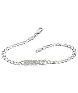 Unbranded Dinky Ice Sterling Silver Cubic Zirconia ID Bracelet