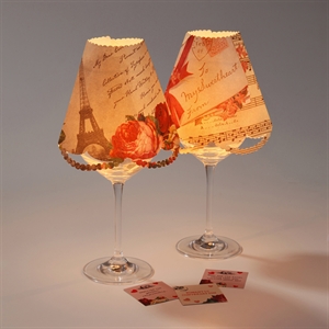 Unbranded Dinner a Deux Wine Glass Lampshades Set
