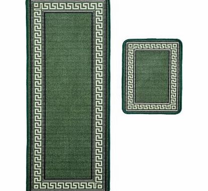 This beautifully finished set of Diplomat Greek Key mats are a welcomed addition to your home. The luxurious deep green tones and enchanting Greek pattern combined with the high quality. hard wearing nylon. makes this stylish piece a bold statement a