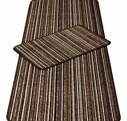 This stripy multi tonal rug in warming brown hues blends to the suitability of your home. The Diplomat runner and matching door mat offer a non-slip backing to grip it in place. 100% polypropylene. Non-slip backing. Machine washable. Size L67. W40cm.