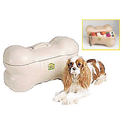 Perfect for extra leashes, dog toys or dry food! Bone-shaped design is a fun conversation piece. Eas
