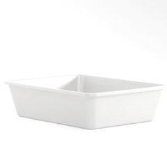 Unbranded DISC Cat Litter Pan 47x37x12cm White