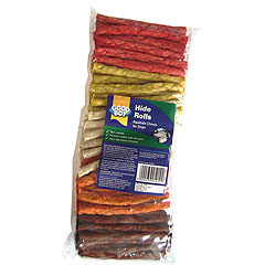 These rawhide treats are a tasty, natural treat for your dog, which, when chewed also actively help 