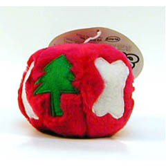 Festive plush squeaky toy with felt decorations
