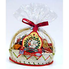 This is the perfect gift basket for the chewer in your family.  A select choice of flavoured rawhide