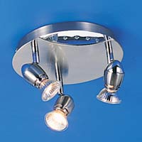 Disko 3 Light Circle Spotlight With LEDs Brushed Chrome Finish