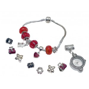 Unbranded Diva Pandora Style Charm Bracelet With Diamante