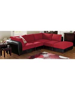 Unbranded Divano Bello Catania Corner Unit - Red