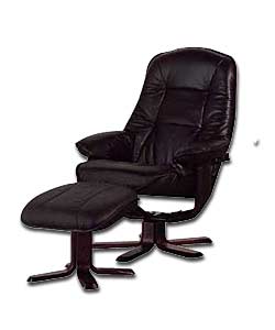 Dixi Black Chair and Footstool