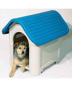 Resin dog kennel will not rust, chip or peel. Easy