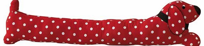 Unbranded Dog Shaped Draught Excluder Cushion - Red