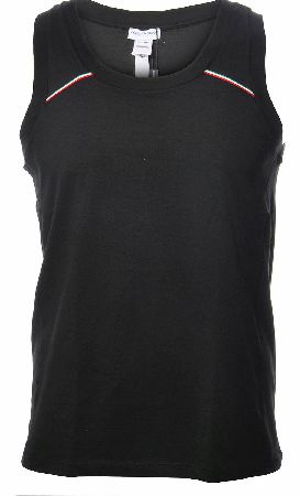 Dolce and Gabbabna Cotton Stretch Vest. Dolce and Gabbana Cotton Stretch Vest. This plain black vest has a small amount of detail on the front and back in the form of red and green stripes. The back of the neck features the DandG logo. Colour: Black 