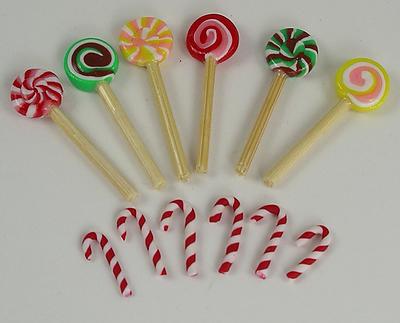 Dolls House Miniature Lollipops & Candy Canes