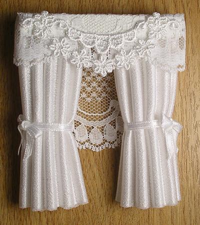 Dolls House Miniature White Sating and Lace