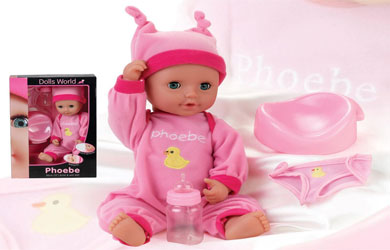 Unbranded Dolls World - Baby Phoebe 30cm Wet and Drink