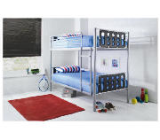 Unbranded Domino Bunk Bed, Black with Comfykids Blue