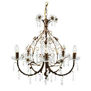 Unbranded Dorado five light crystal chandelier, brown