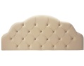 Deep-buttoned classic Queen Anne-style headboard upholstered in luxurious acrylic pile fabric