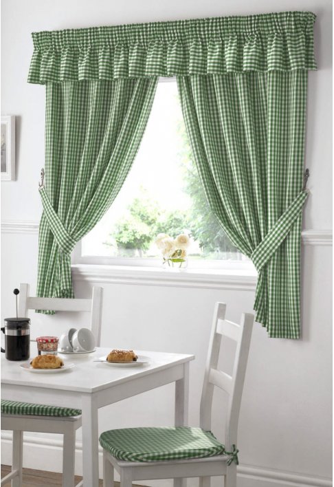 Unbranded Dorothy Gingham Green Curtains
