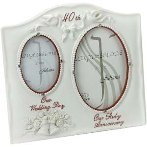 Unbranded Double 40th Wedding Anniversary Photo Frame
