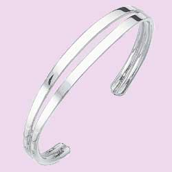 A plain"," stylish bracelet with double band styling.925 Sterling Silver