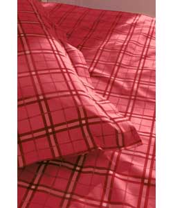 Double Bed Set - Red Check