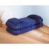 Convertible air-bed with 2 pillows. Can be used as a double air-bed, a high single air-bed or 2 low 
