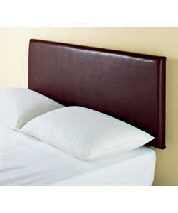 Double Faux Leather Headboard - Chocolate